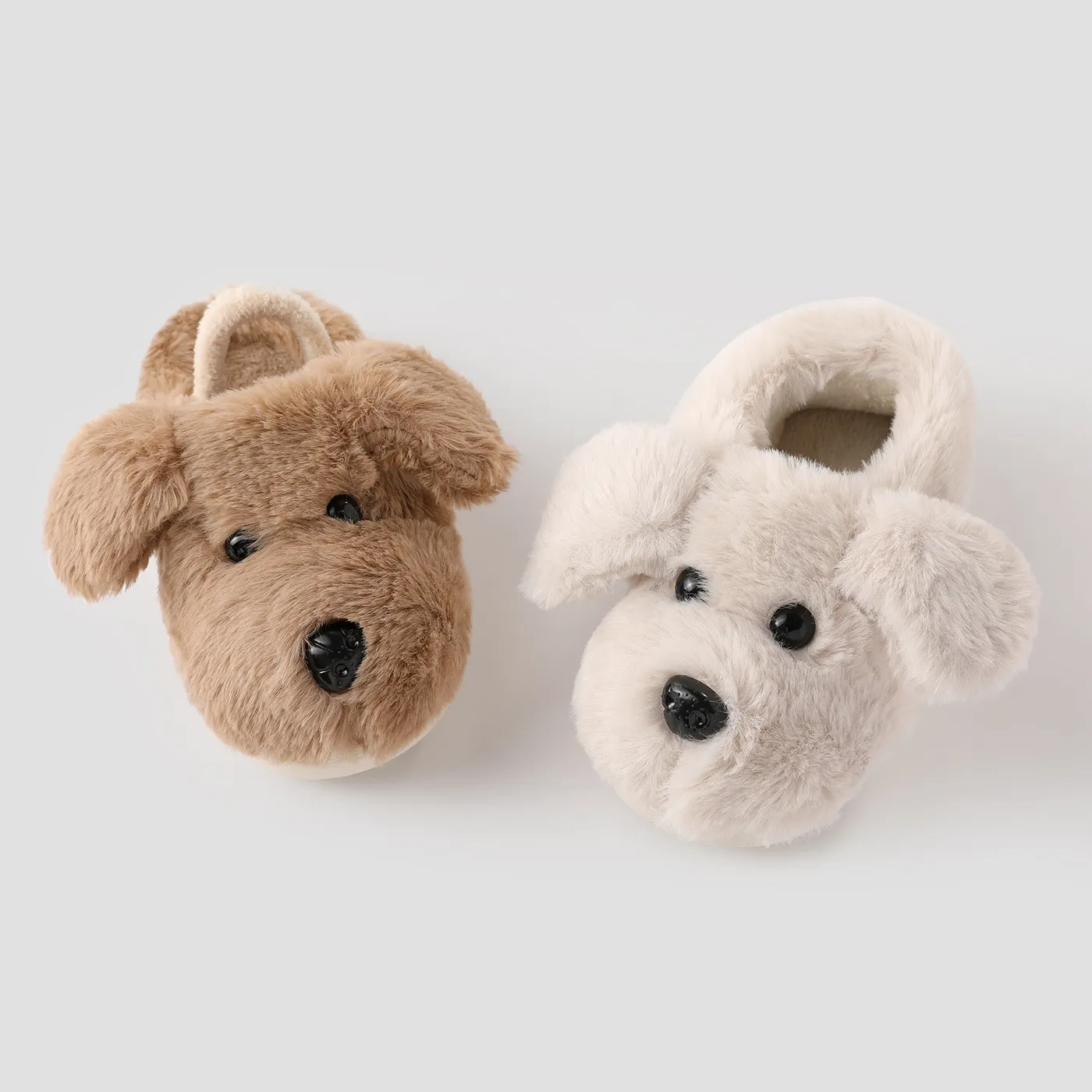 Toddler and Kids Plush Dog Slippers