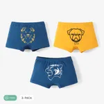 3PCS Meninos 'Animal Pattern Casual Underwear Set  Multicolorido