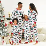 Christmas Family Matching Allover Xmas Tree & Car Print Long-sleeve Pajamas Sets (Flame Resistant)  image 2