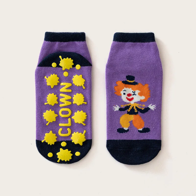 Essential anti-slip thermal socks for the playground for Parents and Children Purple