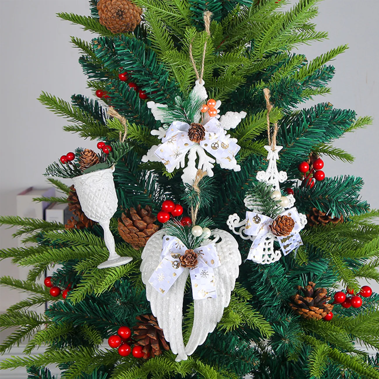 الإبداعية شجرة عيد الميلاد الصنوبر مخروط شنقا الزينة اللون- ب big image 1