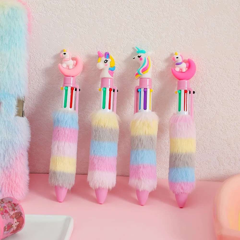Single Pack Cartoon Plush Unicorn Ballpoint Pen  image 3