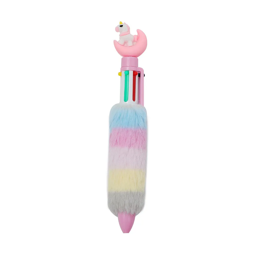Single Pack Cartoon Plush Unicorn Ballpoint Pen  big image 1