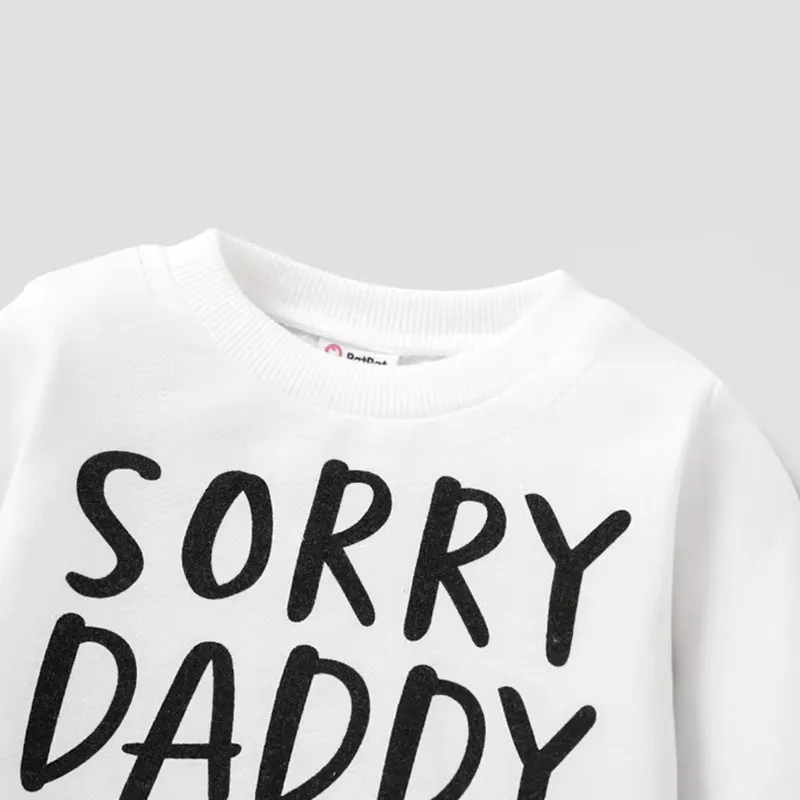 Baby Boy/Girl  Letter Print Sweatshirt White big image 1