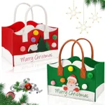 Christmas Felt Tote Bag for Party Supplies - Large Capacity Gift Bag  image 2