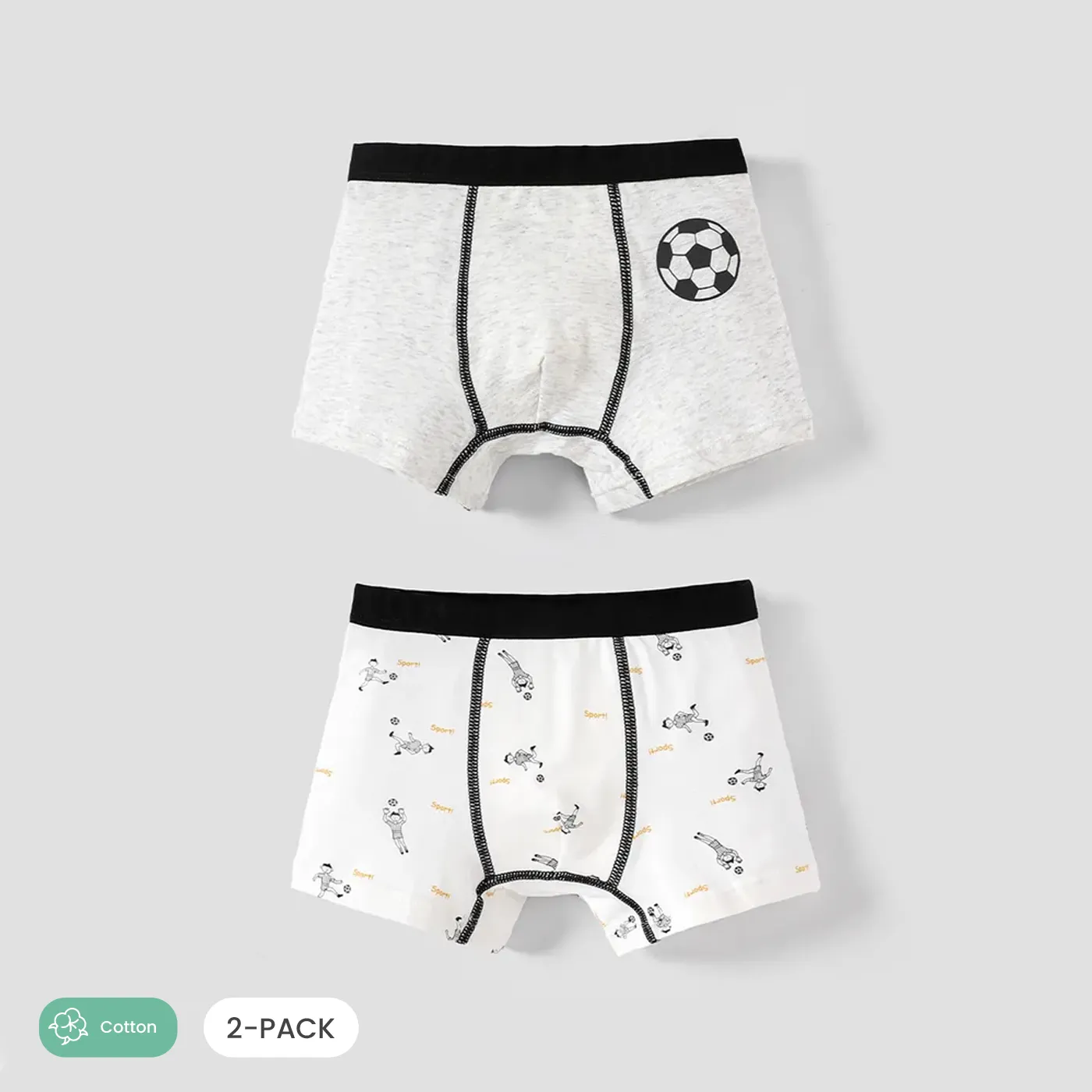 2pcs Boy Casual Cotton Panties Set Grey