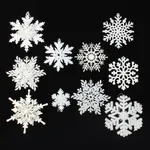 Christmas Snowflake Hanging Decorations in White Plastic for Window Displays, Christmas Trees, and Party Venues  image 6