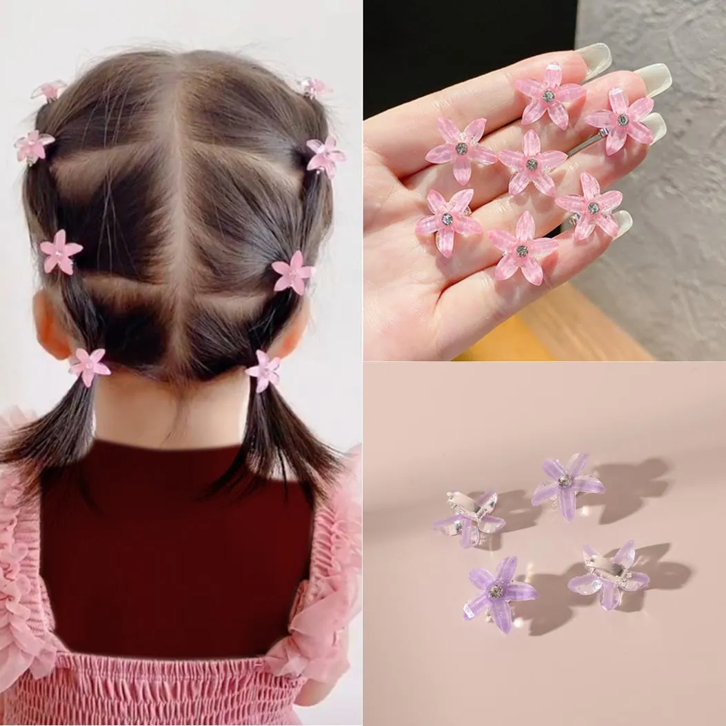10-PACK Toddler / Kid clip per capelli a forma di fiore per ragazza Rosa big image 1