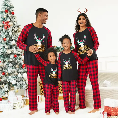 Navidad Looks familiares Manga larga Conjuntos combinados para familia Pijamas (Flame Resistant)
