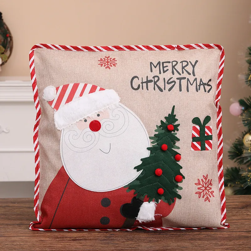 Taies d’oreiller Père Noël avec décorations de Noël Couleur-B big image 1