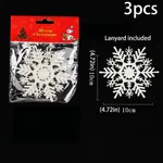 Christmas Snowflake Hanging Decorations in White Plastic for Window Displays, Christmas Trees, and Party Venues Color-B