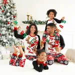 Christmas Reindeer Print Family Matching Pajamas Sets (Flame Resistant) Black image 2