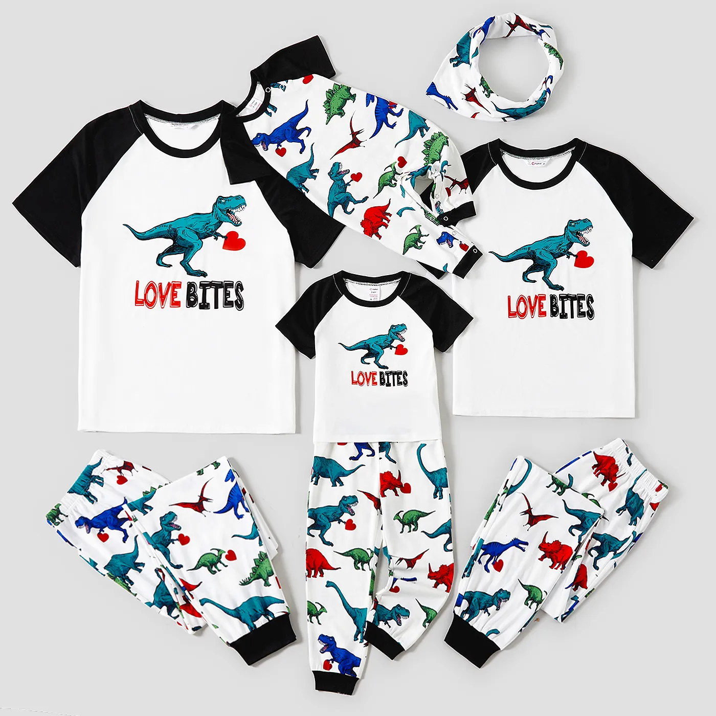 

Family Matching Childlike Dinosaur & Letters Print Short-sleeve Pajamas Sets(Flame resistant)