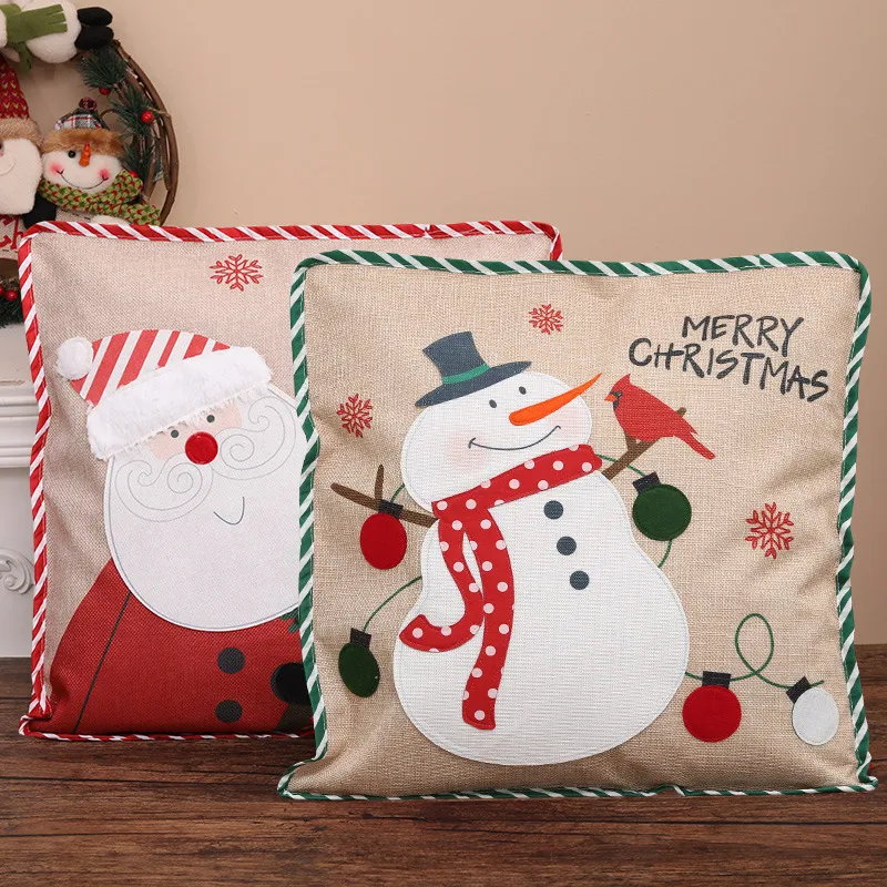 Santa Claus Pillowcases with Christmas Decorations Color-B big image 1