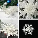 Christmas Snowflake Hanging Decorations in White Plastic for Window Displays, Christmas Trees, and Party Venues  image 4