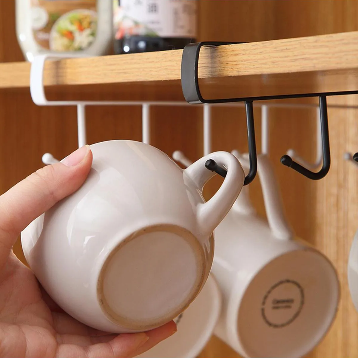 Iron Hanging Organizer with 6 Hooks Black image 4