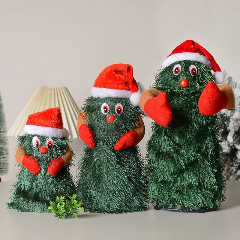 Lustiges rotierendes Weihnachtsbaum-Puppen-Elektrospielzeug rot big image 1
