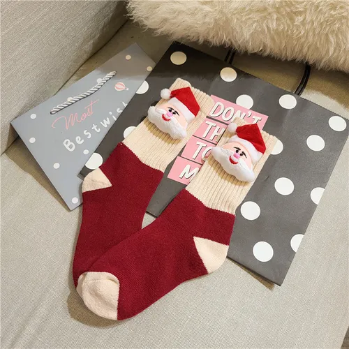 Toddler/kids Christmas Cartoon Doll Thickened Cotton Socks