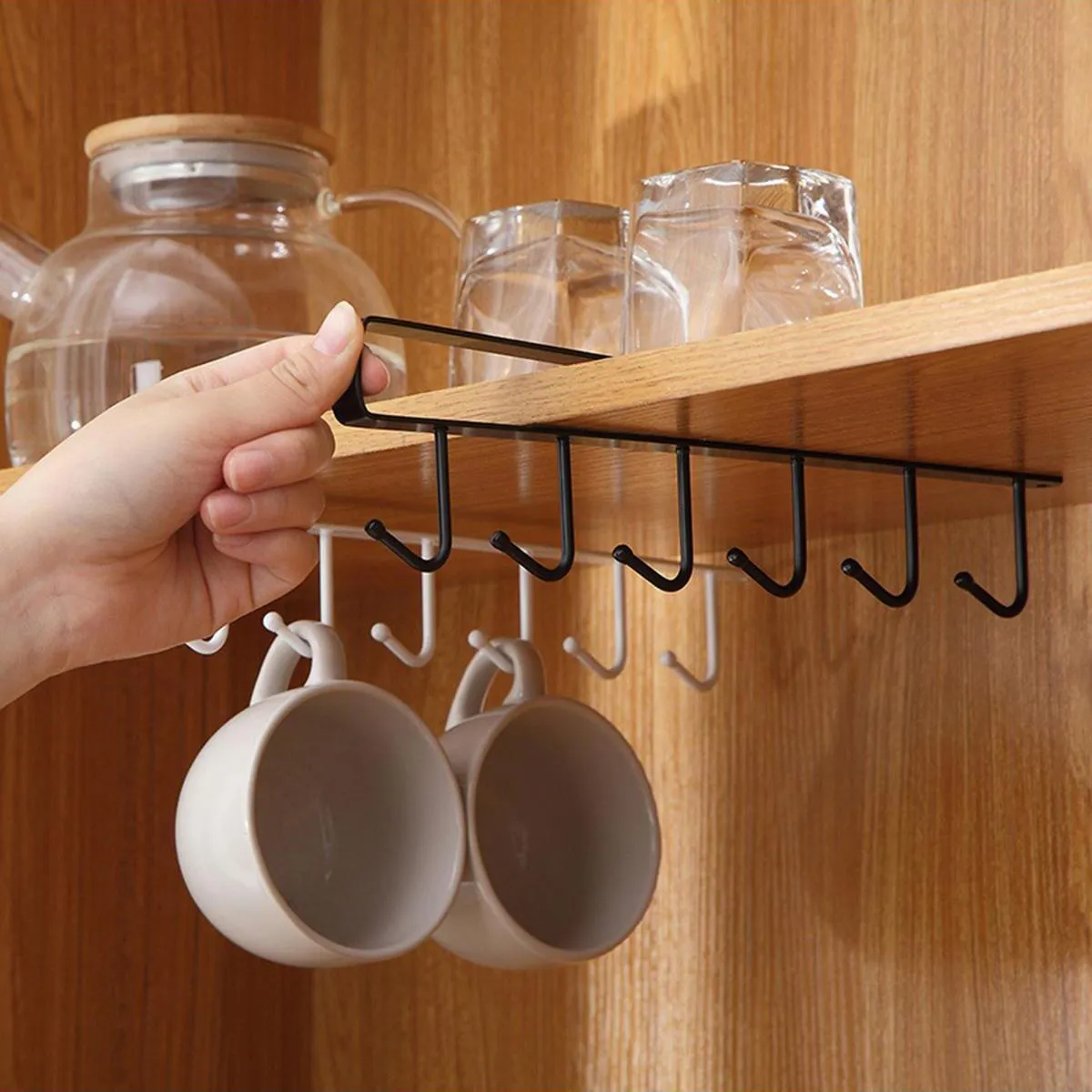 Iron Hanging Organizer with 6 Hooks Black image 5