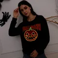 Go-Glow Halloween Illuminating Adult Sweatshirt with Light Up Pumpkin for Women Including Controller (Built-In Battery) Black image 1