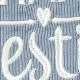 Toddler Girl Letter Embroidered Ribbed Lettuce Trim Short-sleeve Tee Grey