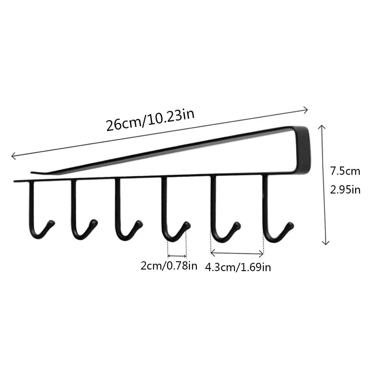 Iron Hanging Organizer with 6 Hooks