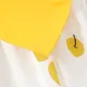 2pcs Cherry Print Bowknot Decor Sleeveless Baby Set Yellow