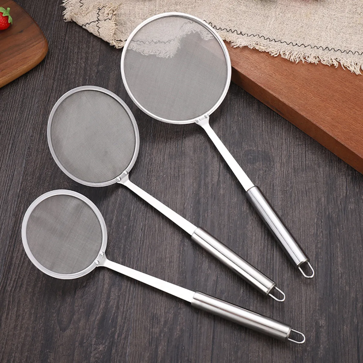 Stainless Steel Skimmer Ladle with Filter for Juicing, Soy Milk, Frying, and Foam Making Silver image 3