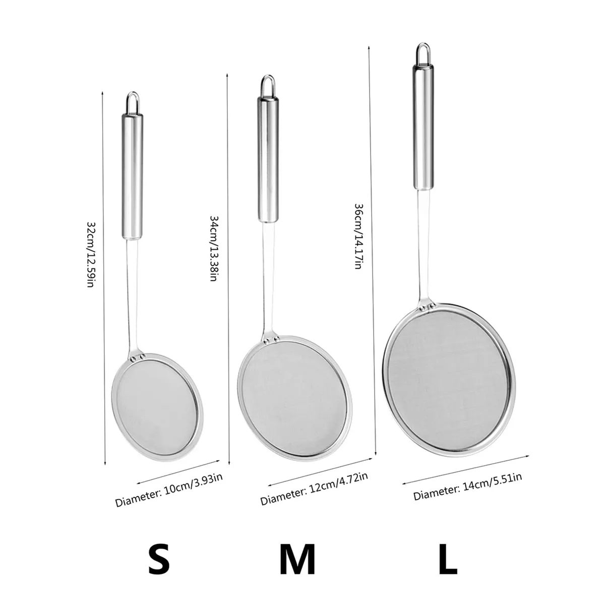 Stainless Steel Skimmer Ladle with Filter for Juicing, Soy Milk, Frying, and Foam Making