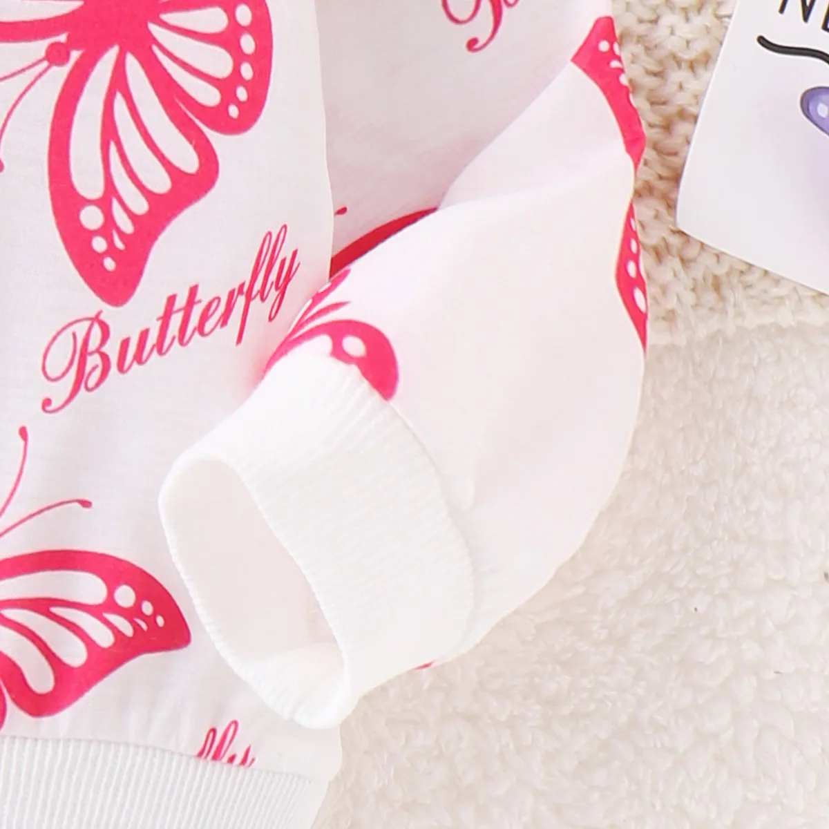 Baby Girl Sweet Butterfly Animal print Pullover Hoodie   image 4
