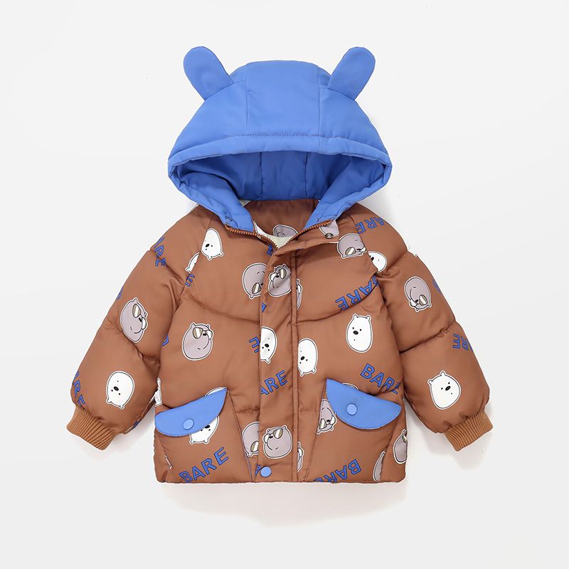 Toddler/Kid Girl/Boy Animal Pattern Oversized Hooded Cotton Coat