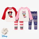 Disney Mickey and Friends Toddler Girl Character Print Warm Long-sleeve Top and Naia™ Pants Sets  Red image 6