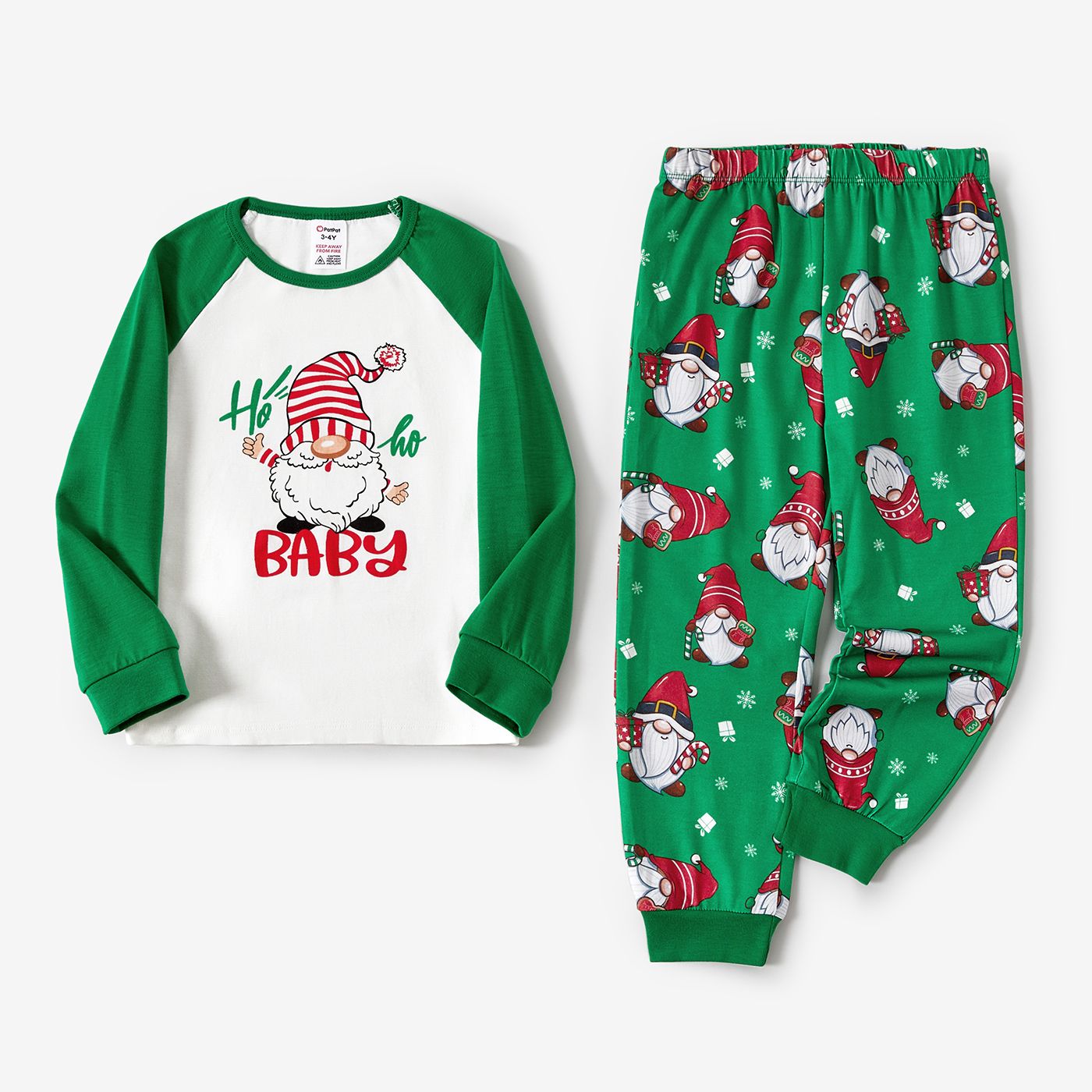 Christmas Family Matching Santa Print Long-sleeve Pajamas Sets(Flame resistant)