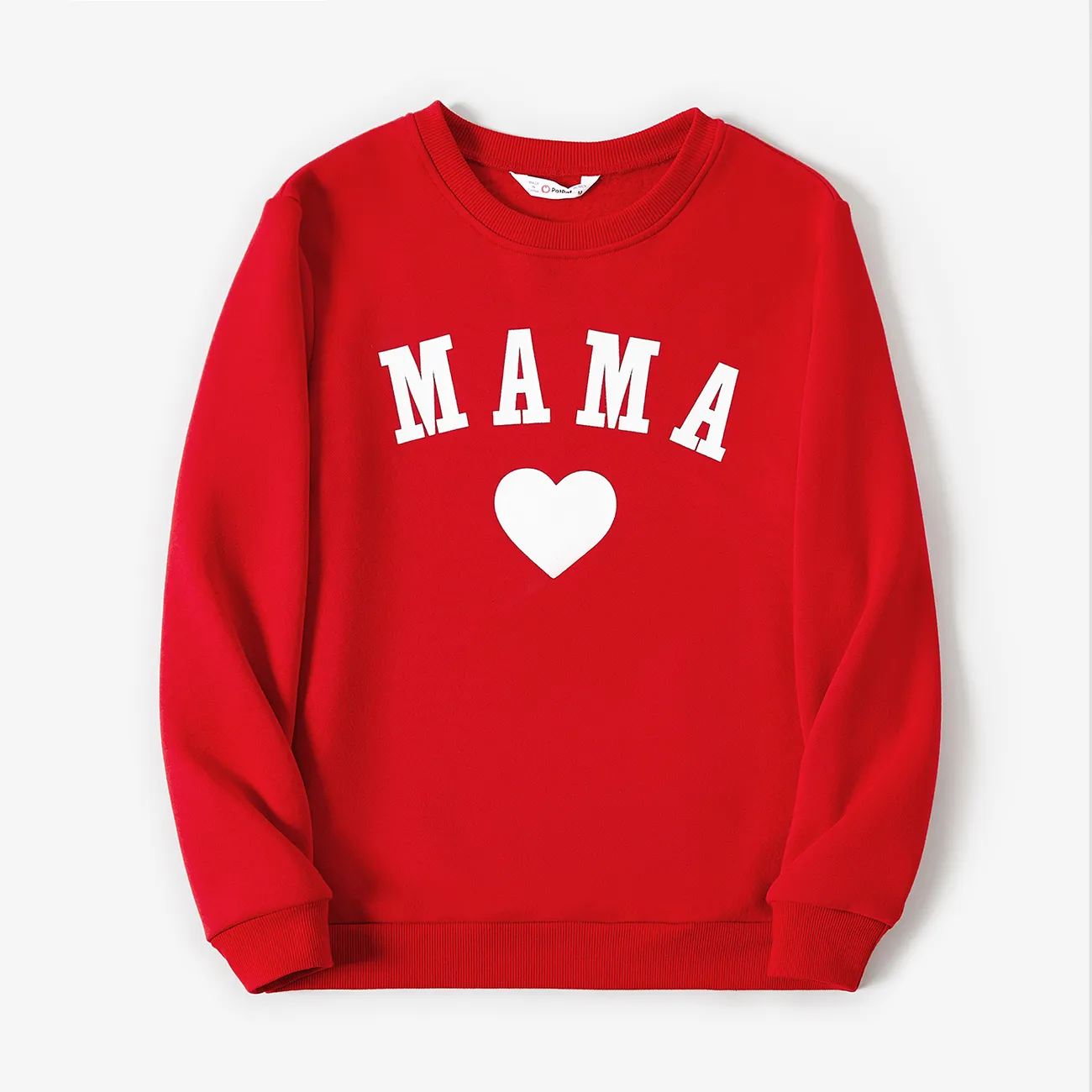 Mommy and Me Solid Letters & Love Print Long-sleeve Tops Color block big image 1