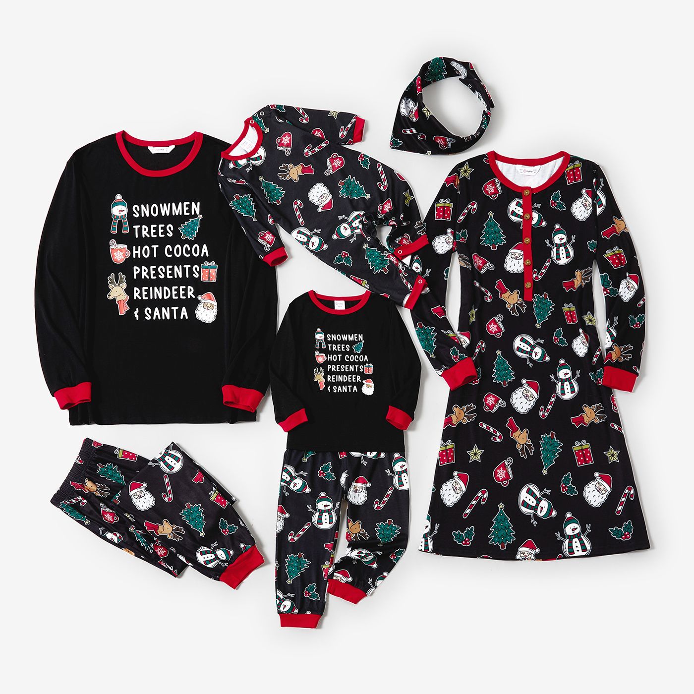 

Christmas Family Matching Festival Theme Print Long-sleeve Pajamas Sets(Flame resistant)