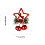 زخرفة شجرة عيد الميلاد DIY مع ملحقات جرس النجوم الخماسية أحمر