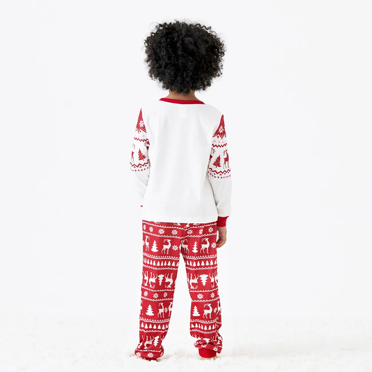 Natal Look de família Manga comprida Conjuntos de roupa para a família Pijamas (Flame Resistant) Vermelho big image 1