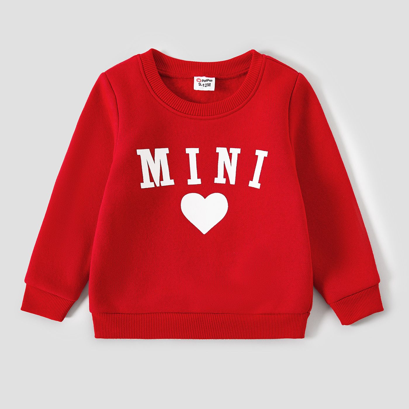 Mommy And Me Solid Letters & Love Print Long-sleeve Tops