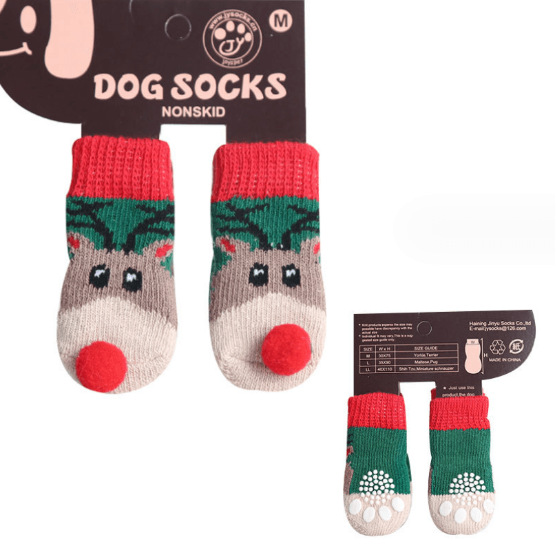 

4pcs Christmas Pet Non-slip Cute Socks
