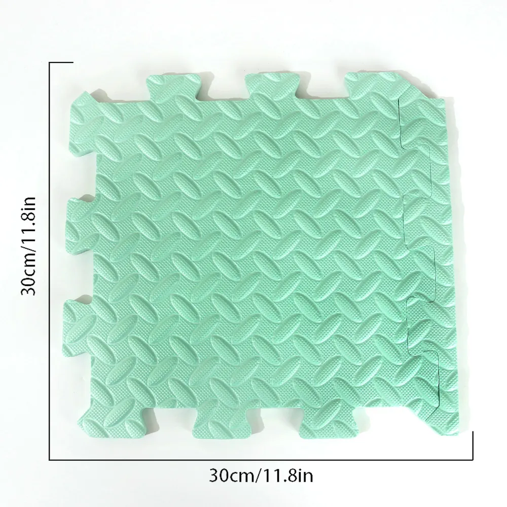 Foam Leaf Pattern Floor Mats - Non-slip and Waterproof, Multiple Colors for Bedroom and Home Turquoise big image 1