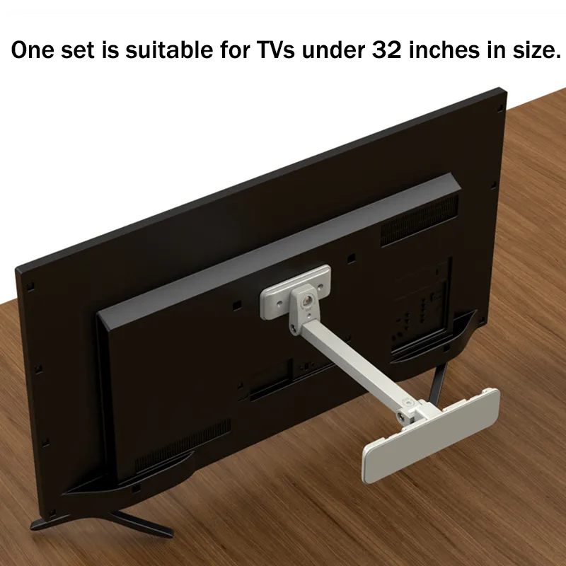 Anti-toppling TV/monitor and door/window safety lock with fixed bracket and limiters White image 5