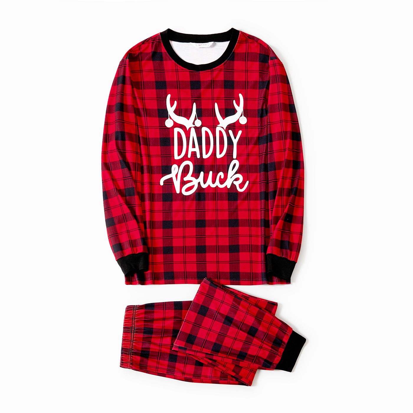 

Christmas Letter Print Family Matching Plaid Pajamas Sets (Flame Resistant)