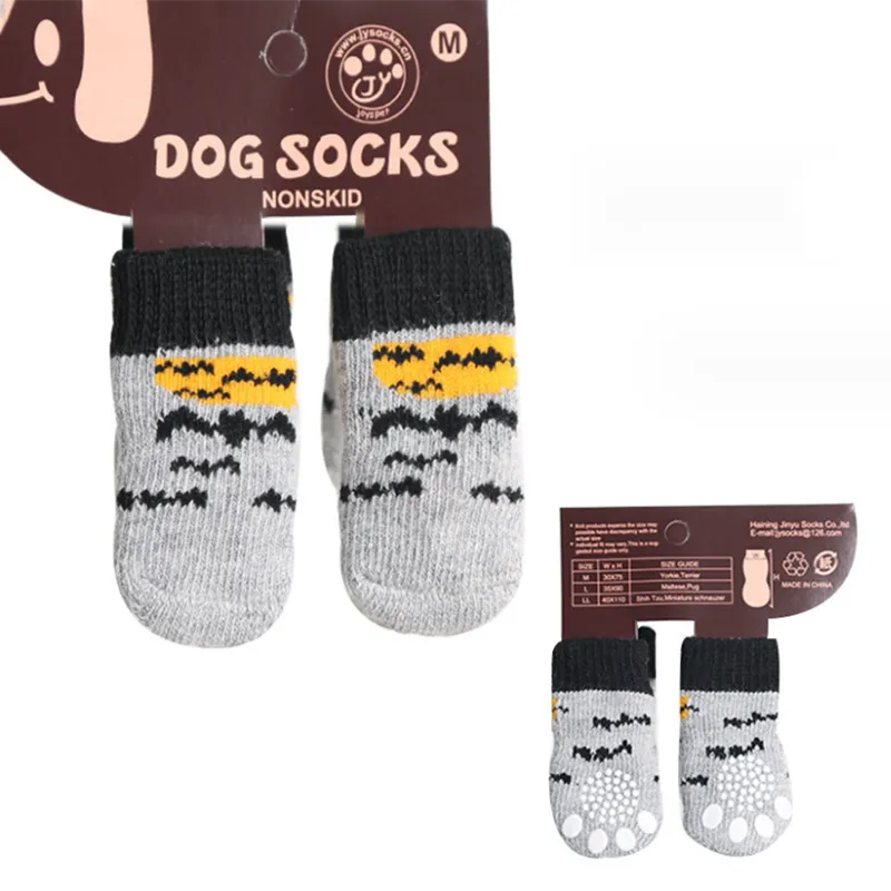 4pcs Christmas Pet Non-slip Cute Socks