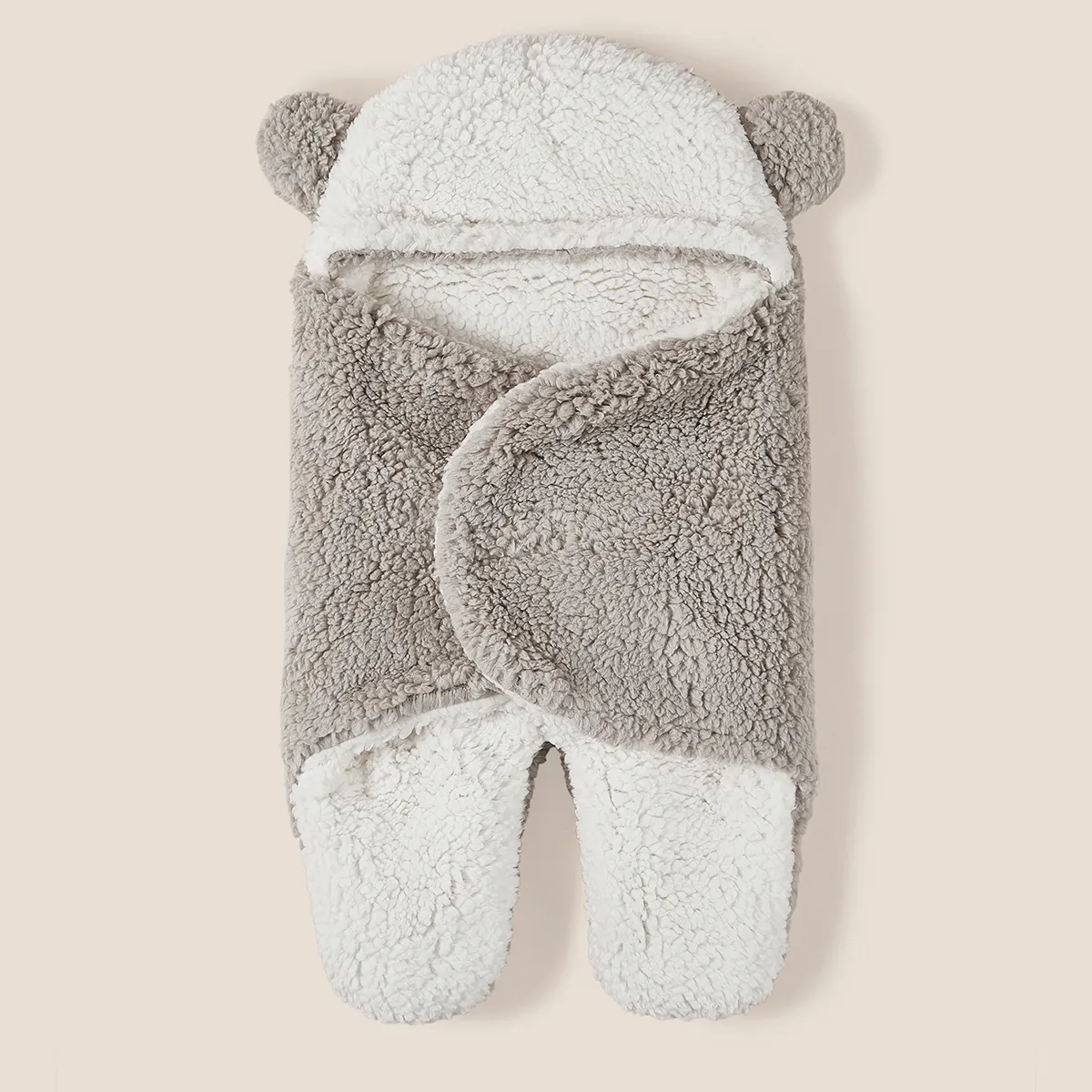 Thickened Newborn Baby Swaddle Sleeping Bag Light Grey big image 1