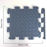 Foam Leaf Pattern Floor Mats - Non-slip and Waterproof, Multiple Colors for Bedroom and Home Dark Blue