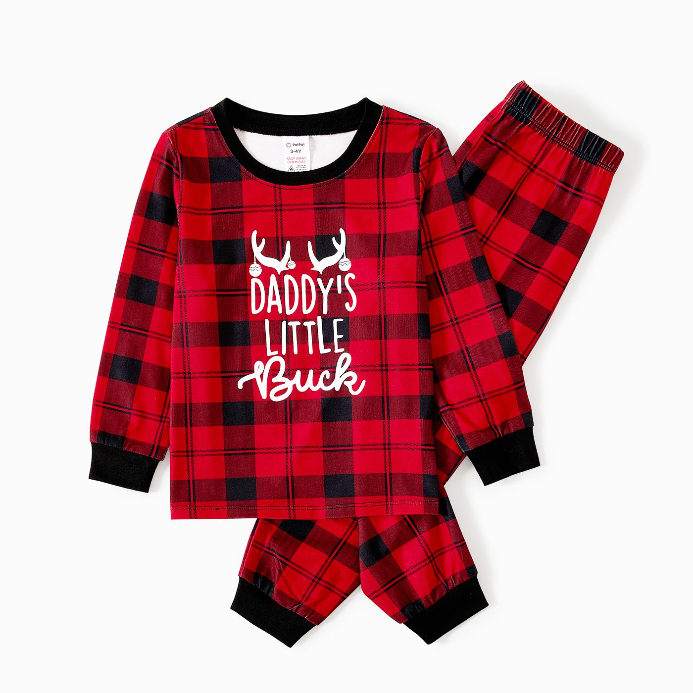 

Christmas Letter Print Family Matching Plaid Pajamas Sets (Flame Resistant)