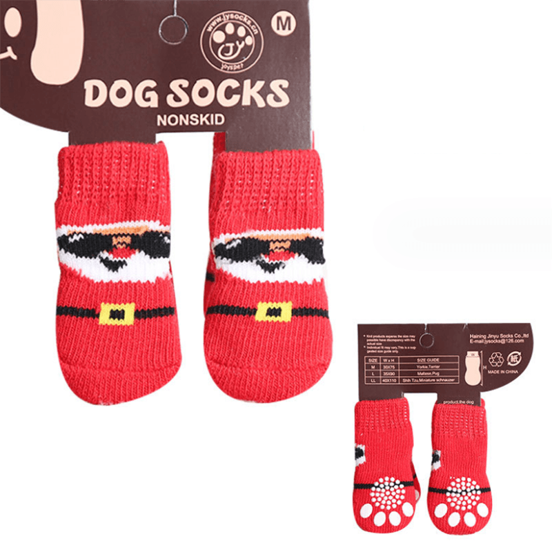 

4pcs Christmas Pet Non-slip Cute Socks