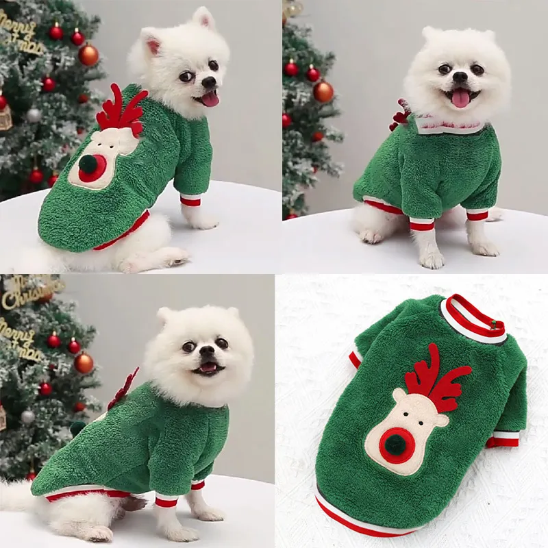 Christmas-themed Cozy Pet Clothes Color-C image 2