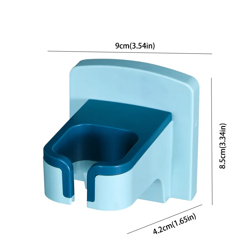 Single-Unit Hair Dryer Holder - No Drill Blue