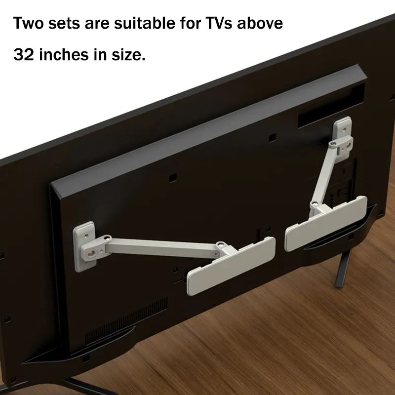 Anti-toppling TV/monitor and door/window safety lock with fixed bracket and limiters White image 6